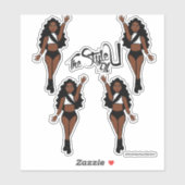 Stickers Majorette / Danseuse Noir & Blanc B (Feuille)