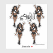 Stickers Majorette / Danseuse noir & blanc C (Feuille)