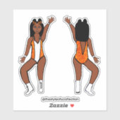 Stickers Majorette / Danseuse Orange Spark #1 (Feuille)