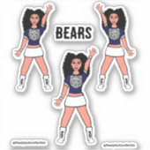 Stickers Majorette / Danseuse Ours Bleu Argent B (Devant)