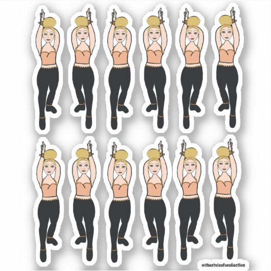 Stickers Majorette / Danseuse Peach Black 2 (Devant)