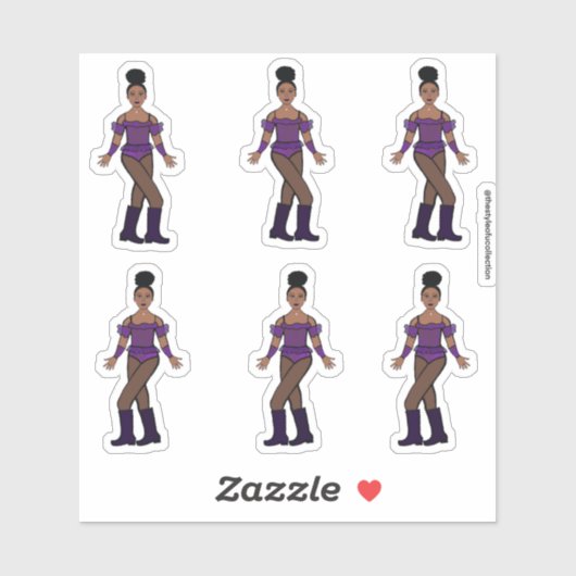 Stickers Majorette/Danseuse Pierres violettes (Feuille)
