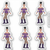 Stickers Majorette / Danseuse Pierres violettes B (Devant)