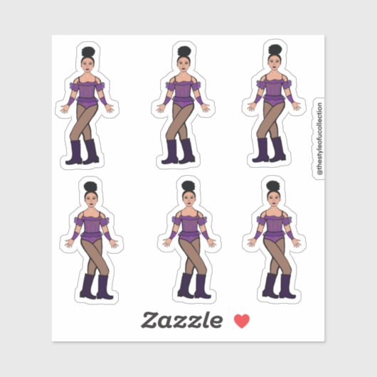 Stickers Majorette / Danseuse Pierres violettes B (Feuille)