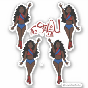Stickers Majorette / Danseuse Rouge & Bleu