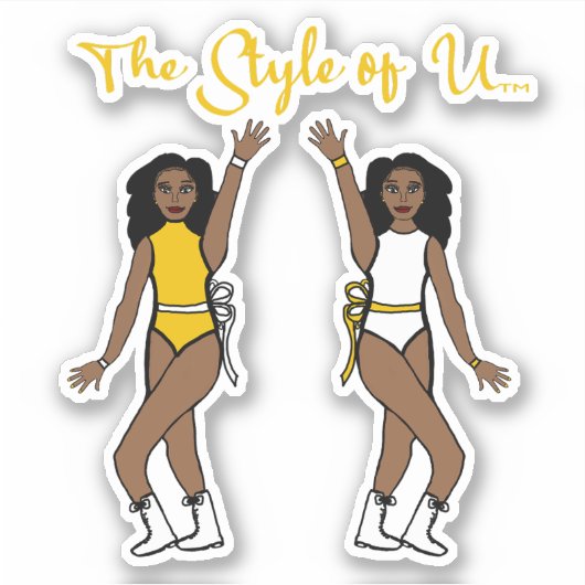 Stickers Majorette / Danseuse Ruban jaune (Devant)