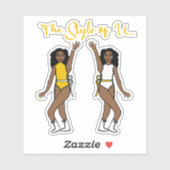 Stickers Majorette / Danseuse Ruban jaune (Feuille)