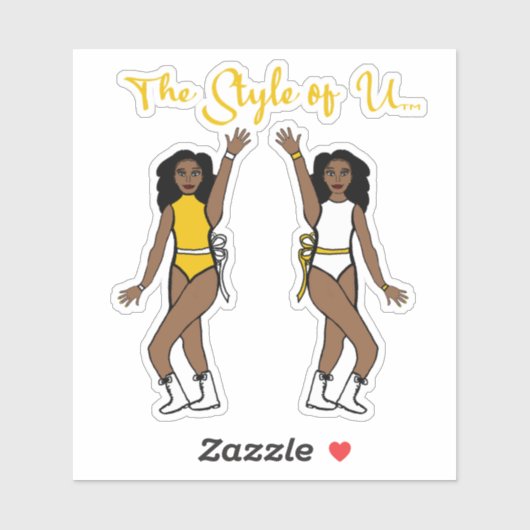 Stickers Majorette / Danseuse Ruban jaune (Feuille)
