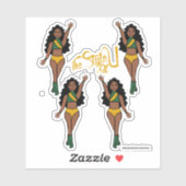 Stickers Majorette / Danseuse Vert & Jaune (Feuille)