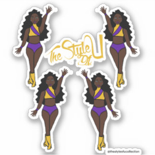 Stickers Majorette / Danseuse violet & jaune