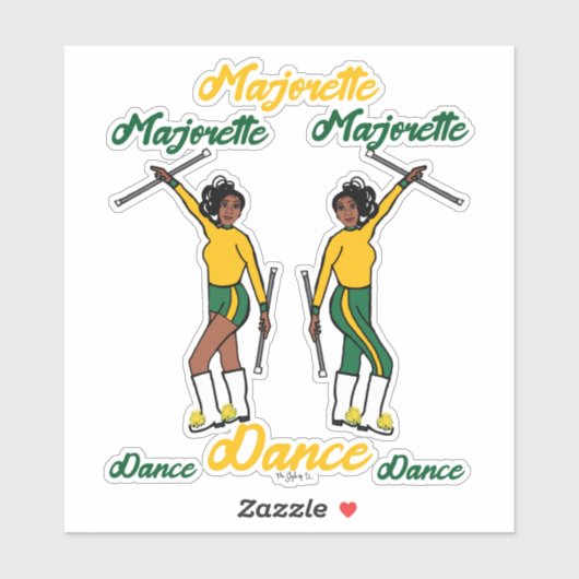 Stickers Majorette (Jaune Vert 2) (Feuille)
