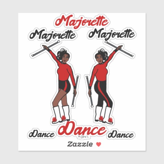 Stickers Majorette (Rouge Noir) (Feuille)