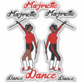 Stickers Majorette (Rouge Noir) (Devant)