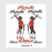 Stickers Majorette (Rouge noir 2) (Feuille)
