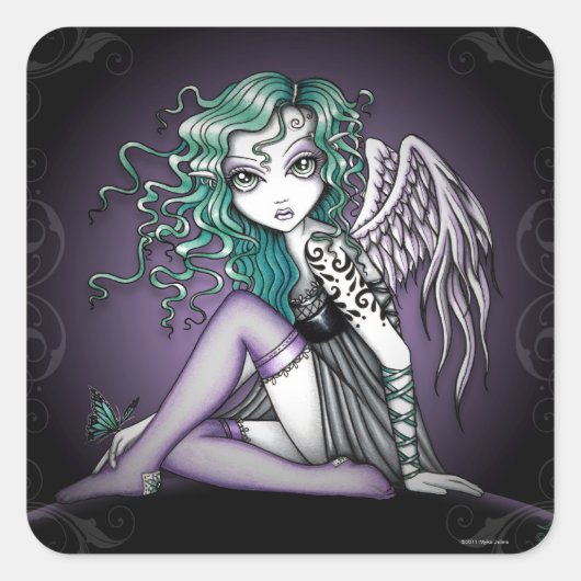 Stickers "Malory" violet tatouage Angel (Devant)