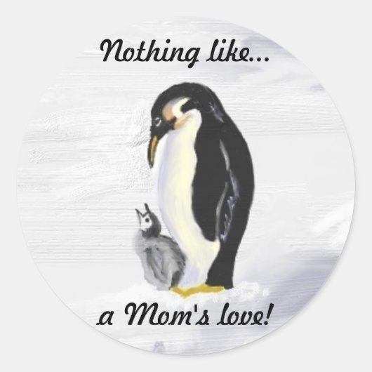 Stickers maman et bébé pingouin (Devant)