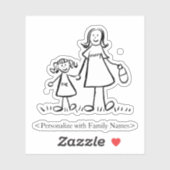 Stickers Maman's Girl Custom Maman & Daughter Deca (Feuille)