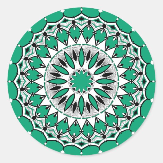 Stickers Mandal Vert (Design 1) (Devant)