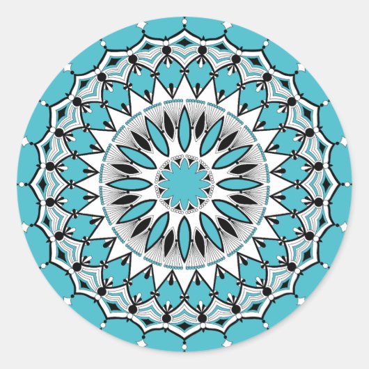 Stickers Mandala bleu (Design 1) (Devant)