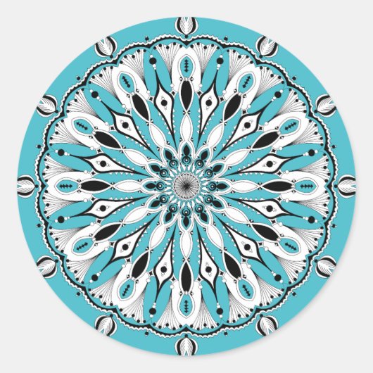 Stickers Mandala bleu (Design 2) (Devant)