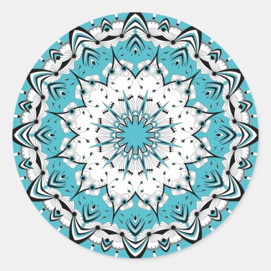 Stickers Mandala bleu (Design 3) (Devant)