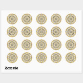 Stickers Mandala Jaune (Design 2) (Feuille)