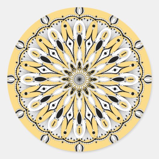 Stickers Mandala Jaune (Design 2) (Devant)