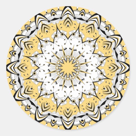 Stickers Mandala Jaune (Design 3) (Devant)