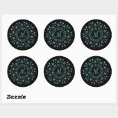 Stickers Mandala Monogram Turquoise Pearl (Feuille)