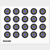 Stickers Mandala Pansy Blue & Yellow (Feuille)