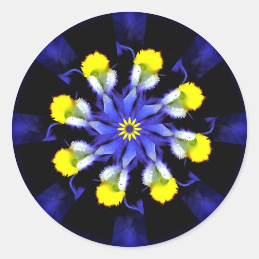 Stickers Mandala Pansy Blue & Yellow (Devant)