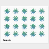 Stickers Mandala Parties scintillant verte et bleu (Feuille)