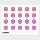 stickers mandala rouge et bleu (Feuille)