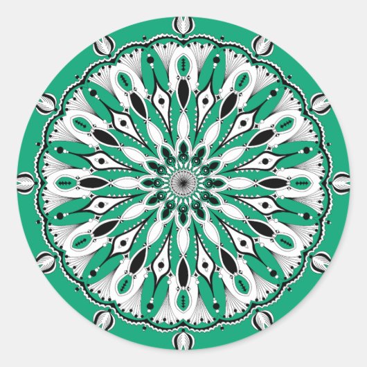 Stickers Mandala Vert (Design 2) (Devant)