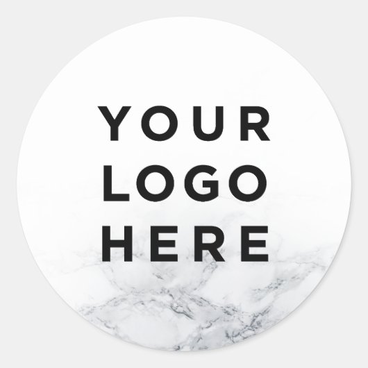 Stickers Marbre blanc simple du logo de l'entrepri (Devant)