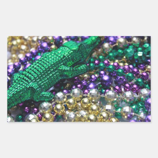 Stickers Mardi Gras Carnival Alligator Bead Decal (Devant)
