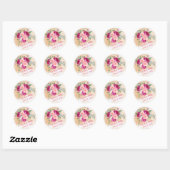 Stickers Mariage à éclaboussures couleur rose chau (Feuille)