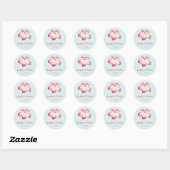 Stickers Mariage à l'aquarelle rose de la Plumeria (Feuille)