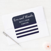 Stickers Mariage à rayures blanches et marine (Enveloppe)