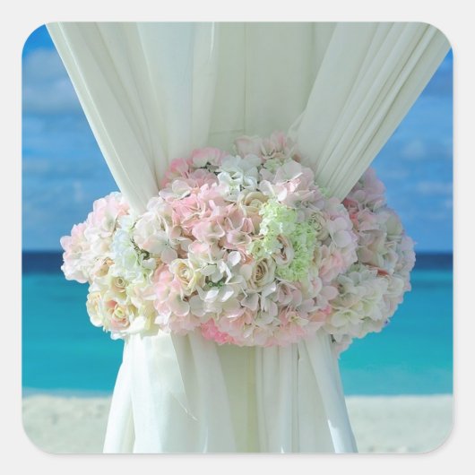 Stickers Mariage à thème Plage Rideau de Flore (Devant)