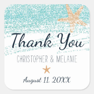 Stickers Mariage à thème plage - Stickers Favorise
