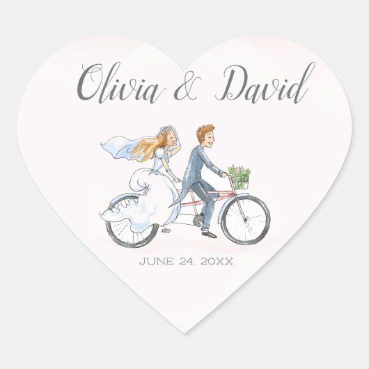 Stickers Mariage à vélo (Devant)