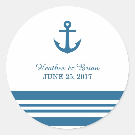 Stickers Mariage Ancre nautique (Devant)