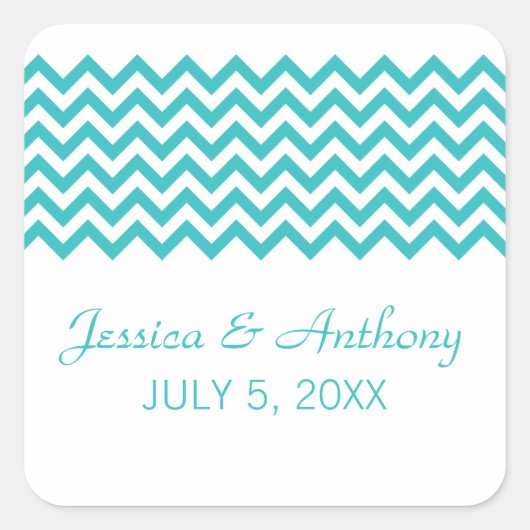 Stickers Mariage Aqua Simple Chevron (Devant)