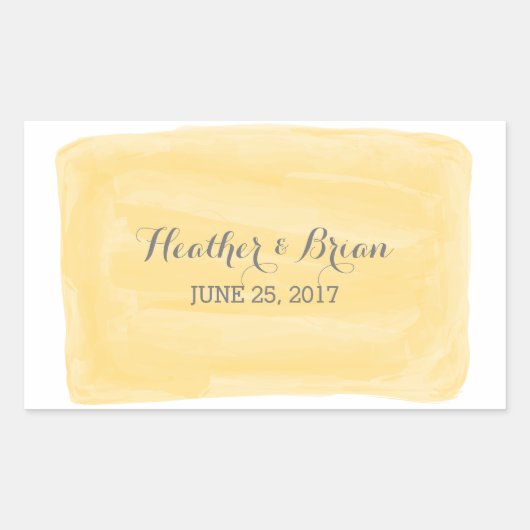Stickers Mariage Aquarelle Jaune (Devant)