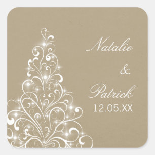 Stickers Mariage Arbre De Vacances Sparkly, Latte