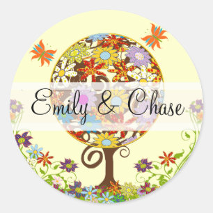 Stickers Mariage Arbre Fleur Love