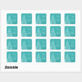 Stickers Mariage Arbre Sparkly, Aqua (Feuille)