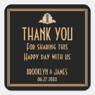 Stickers Mariage Art Déco Black Great Gatsby
