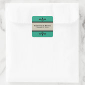 Stickers Mariage Art Déco Design Vert/Beige (Sac)